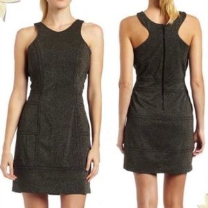 BCBGeneration Gold Glitter Mini Dress